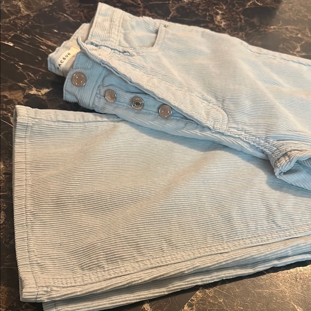 Light Blue Corduroy Jeans, Size 22 Waist, High-Waisted Bootcut